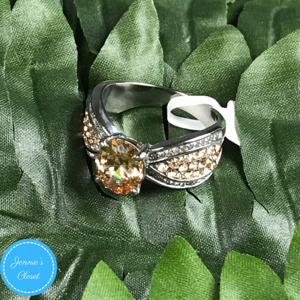 3.3CT Champagne Stainless Steel Statement Ring 7